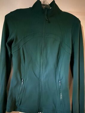 lululemon athletica Dark Storm Teal Define Full‑Zip Full Length Jacket Size 6